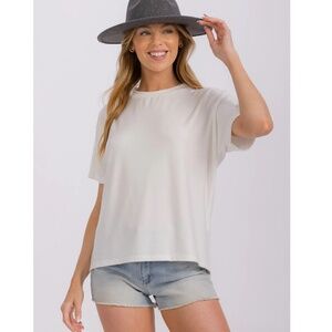 "The Blanche" Ivory Short Sleeve Top